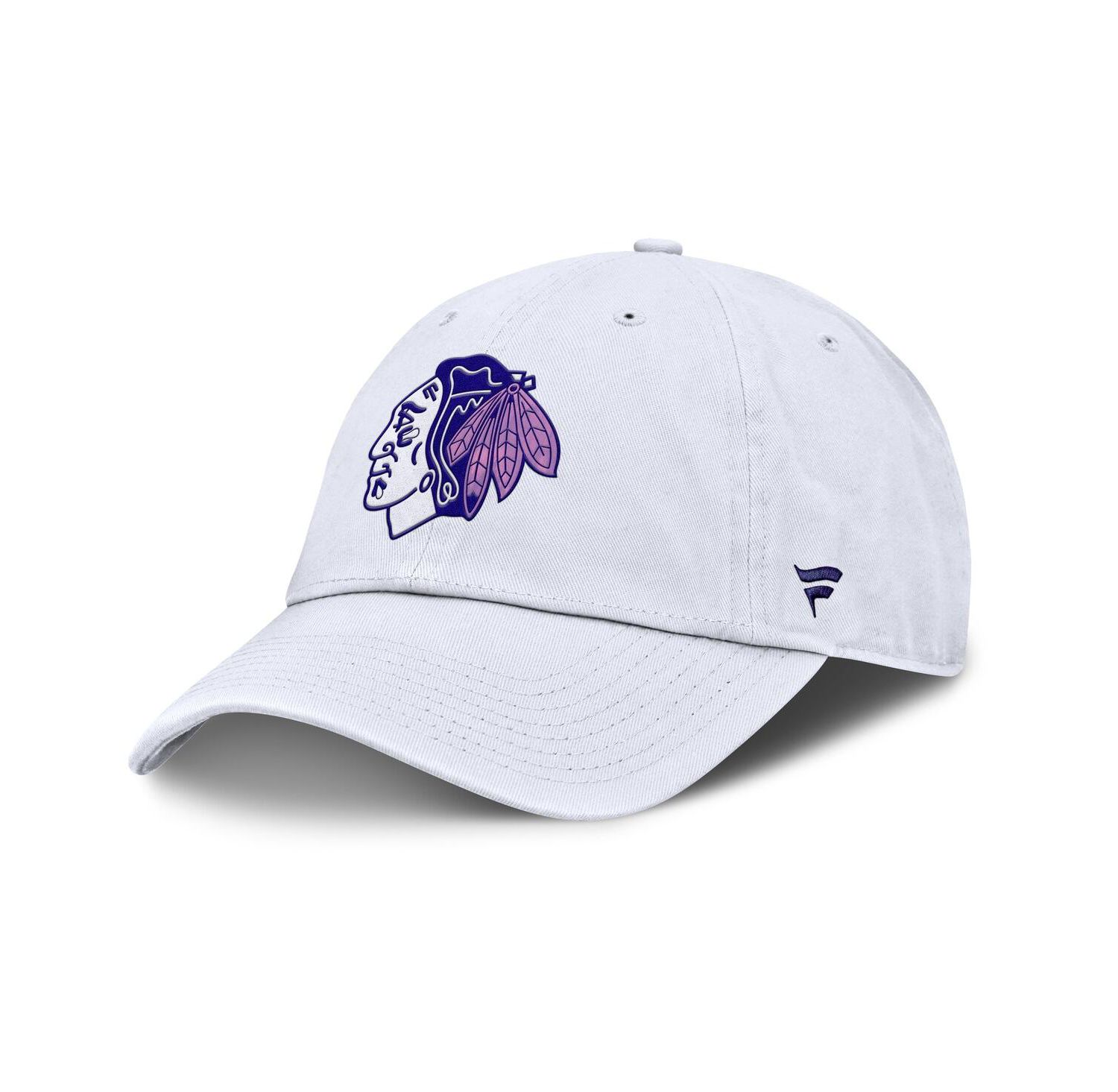 Men's White Chicago Blackhawks Authentic Pro Hockey Fights Cancer Adjustable Hat