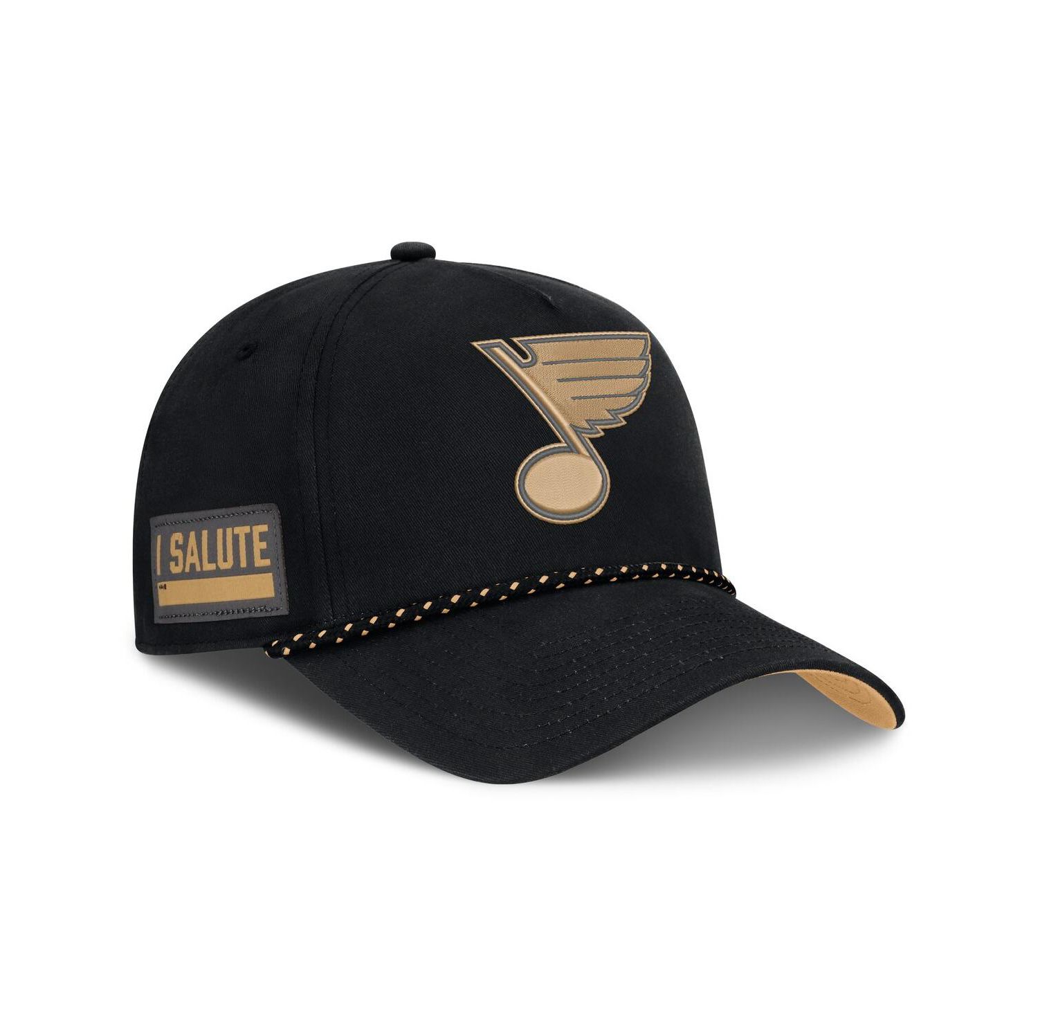 Men's Black St. Louis Blues Military Appreciation Authentic Pro A-Frame Adjustable Hat