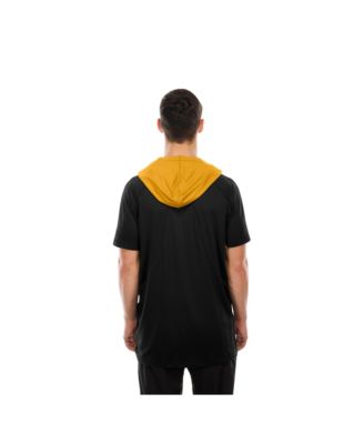 Men's Black Pittsburgh Steelers Combine Authentic Hooded Raglan Short-Sleeve T-Shirt