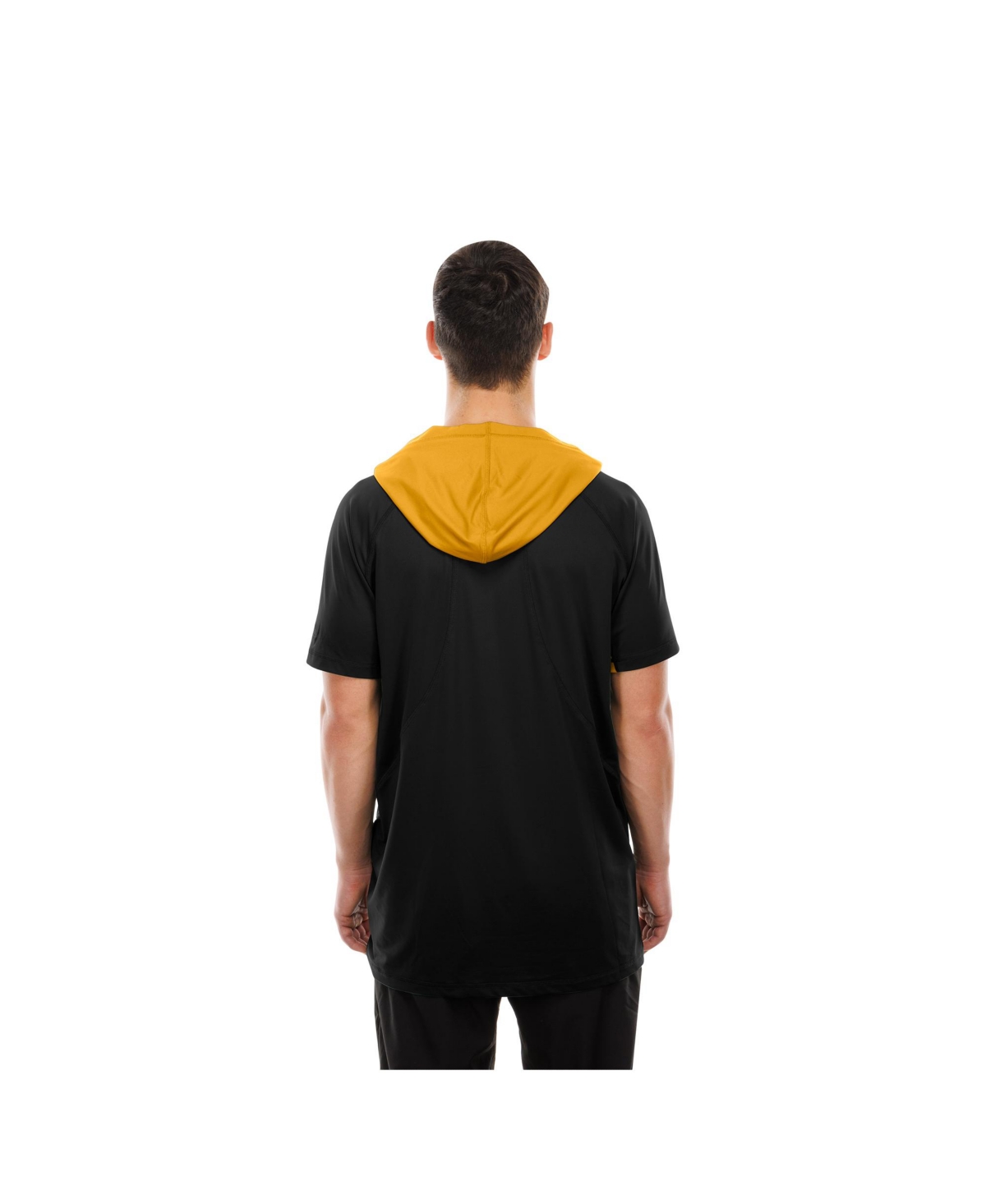 New Era Men's Black Pittsburgh Steelers Combine Authentic Hooded Raglan Short-Sleeve T-Shirt