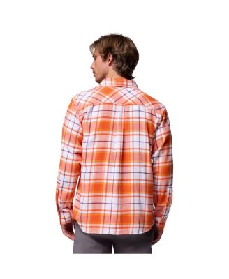 Men's Orange Clemson Tigers Flare Gun Omni-Wick Flannel Long Sleeve Button-Up Shirt