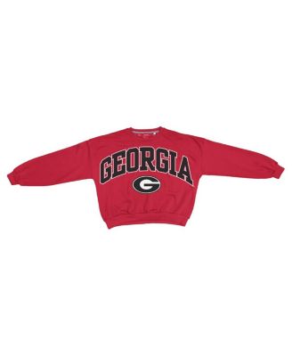 Women's Red Georgia Bulldogs Oversized Janice Waist-Length Sweatshirt