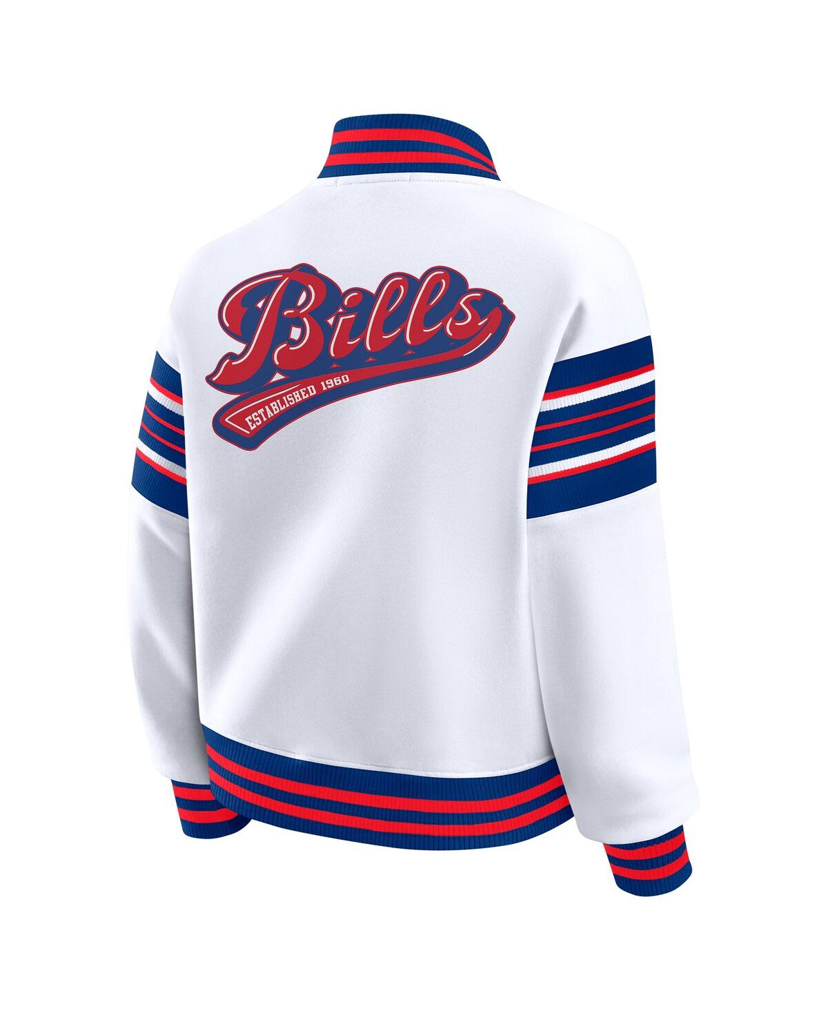 Wear By Erin Andrews Women's White Buffalo Bills Full-snap Fleece Sweatshirt Jacket In White