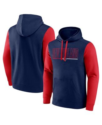 Fanatics - Men's Navy/Red New England Patriots Outline Pullover Hoodie