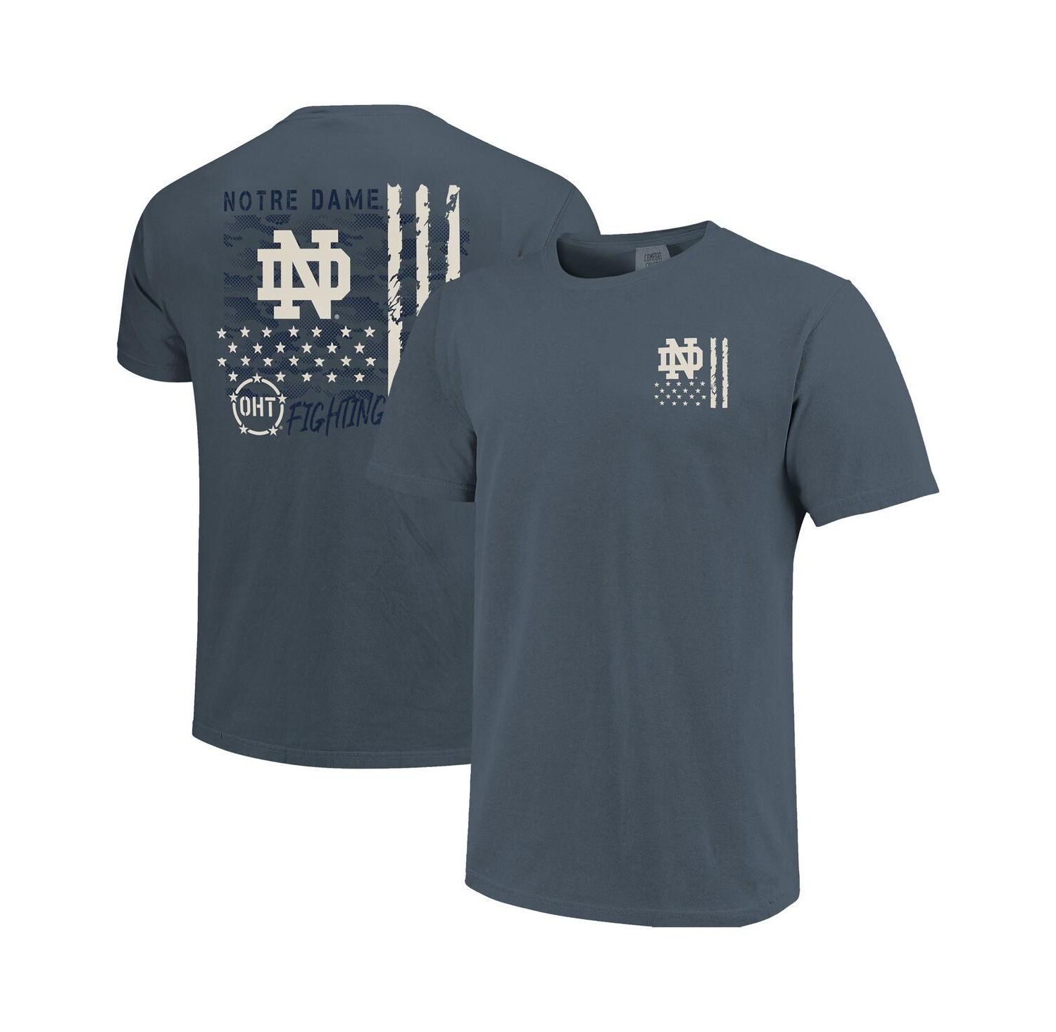 Men's Navy Notre Dame Fighting Irish Comfort Colors OHT Camo Overlay T-Shirt