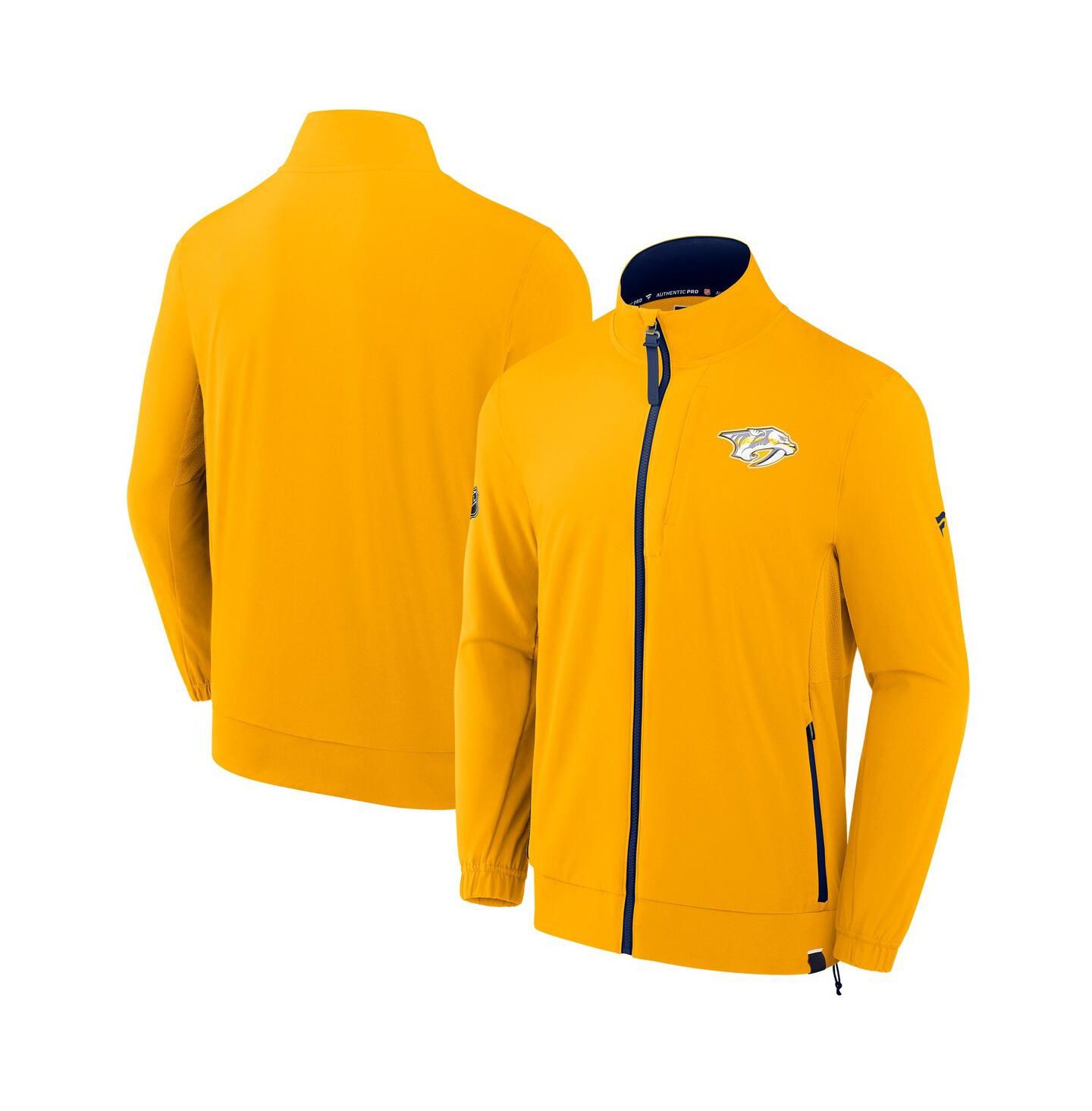 Мужская куртка Fanatics Gold Nashville Predators Authentic Pro Rink Coaches Full-Zip — фото 1