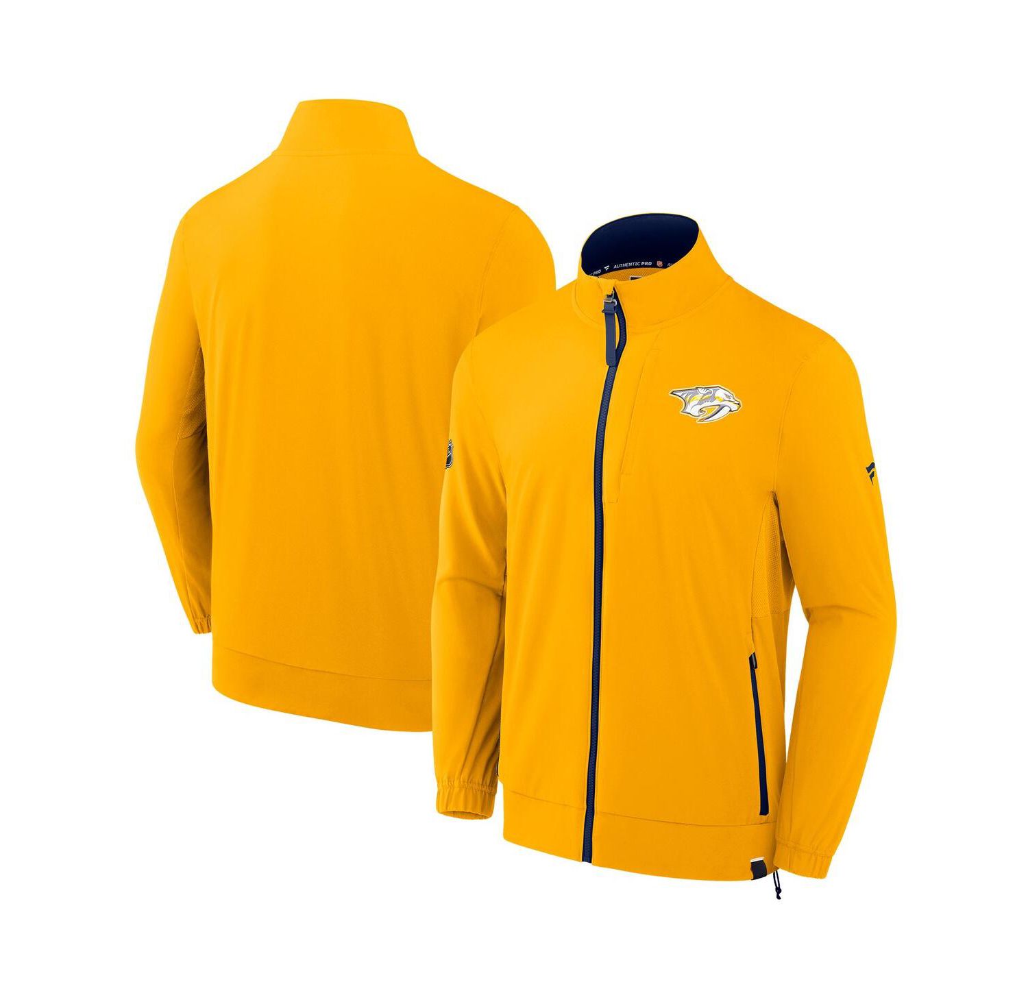Men's Gold Nashville Predators Authentic Pro Rink Coaches Full-Zip Jacket