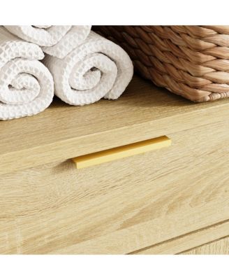 Bathroom Cabinet with Flip Storage and 3-Shelves and Drawer