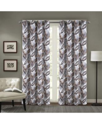 RT Designer Collection Brazil Printed Blackout Luxurious Decorative Grommet Curtain Panel 54" x 90" Taupe