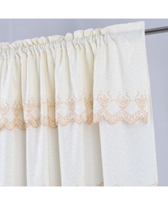 RT Designer Collection Alice Macrame Luxurious Decorative Rod Pocket Curtain Panel 54" x 84" Beige