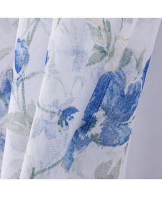 Meadow Metallic Sheer Printed Doily Curtain Panel