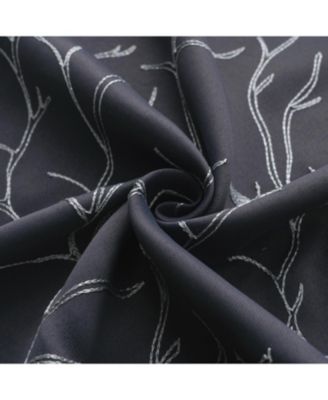 RT Designer Collection Luciana 2 Pack Embroidered Blackout Luxurious Decorative Grommet Curtain Panel 36" x 84" Charcoal