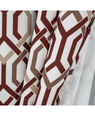 RT Designer Collection Rory Printed Blackout Luxurious Decorative Grommet Curtain Panel 54" x 84" Burgundy