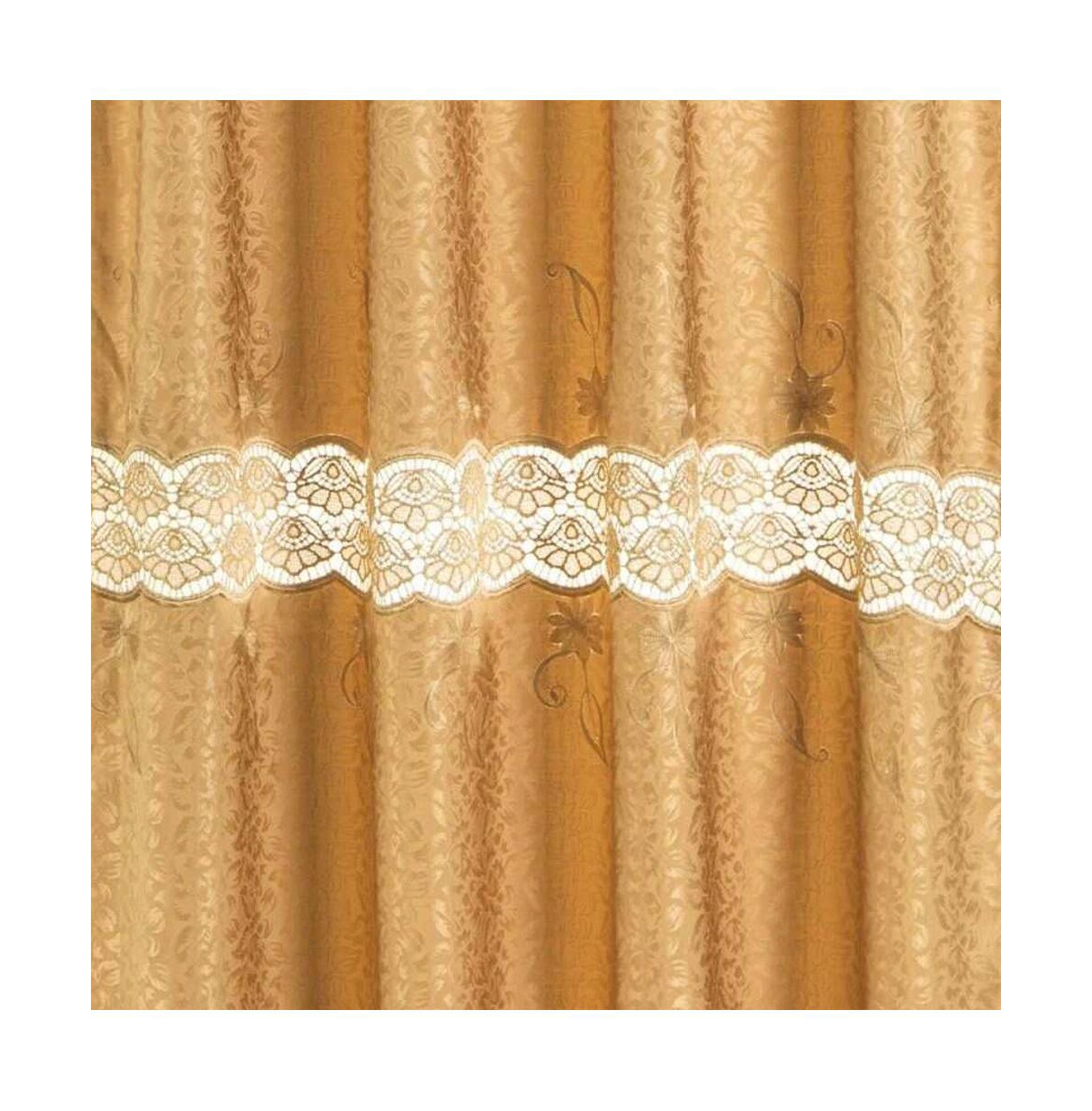 Rt Designers Collection Alisa Macrame Rod Pocket Window Room Darkening Panel 54" x 84" Gold