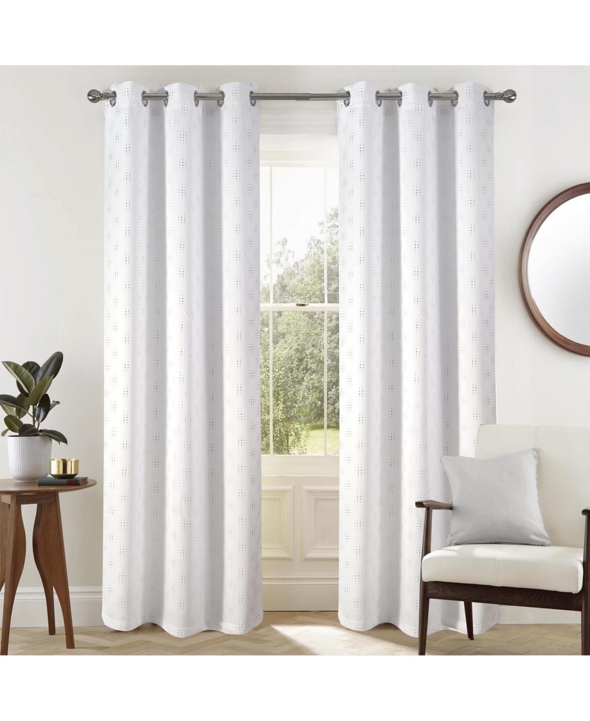 Rt Designers Collection Add Elegance To Your Space With Gatsby Rubber Blackout Grommet Curtain Panel 54" X 90" White