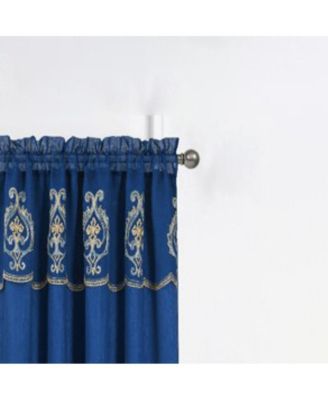 Jayla Stylish & Premium Embroidered Curtain Panel 54" x 90" Navy