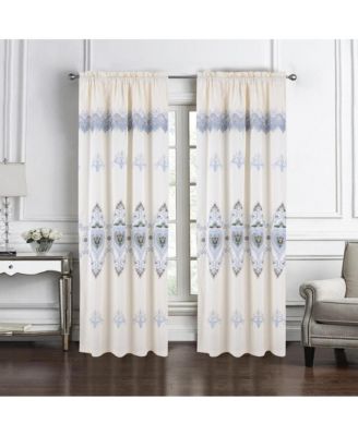 Bonnie Macrame Rod Pocket Room Darkening Curtain Panels for Living Room 52" x 84" Beige