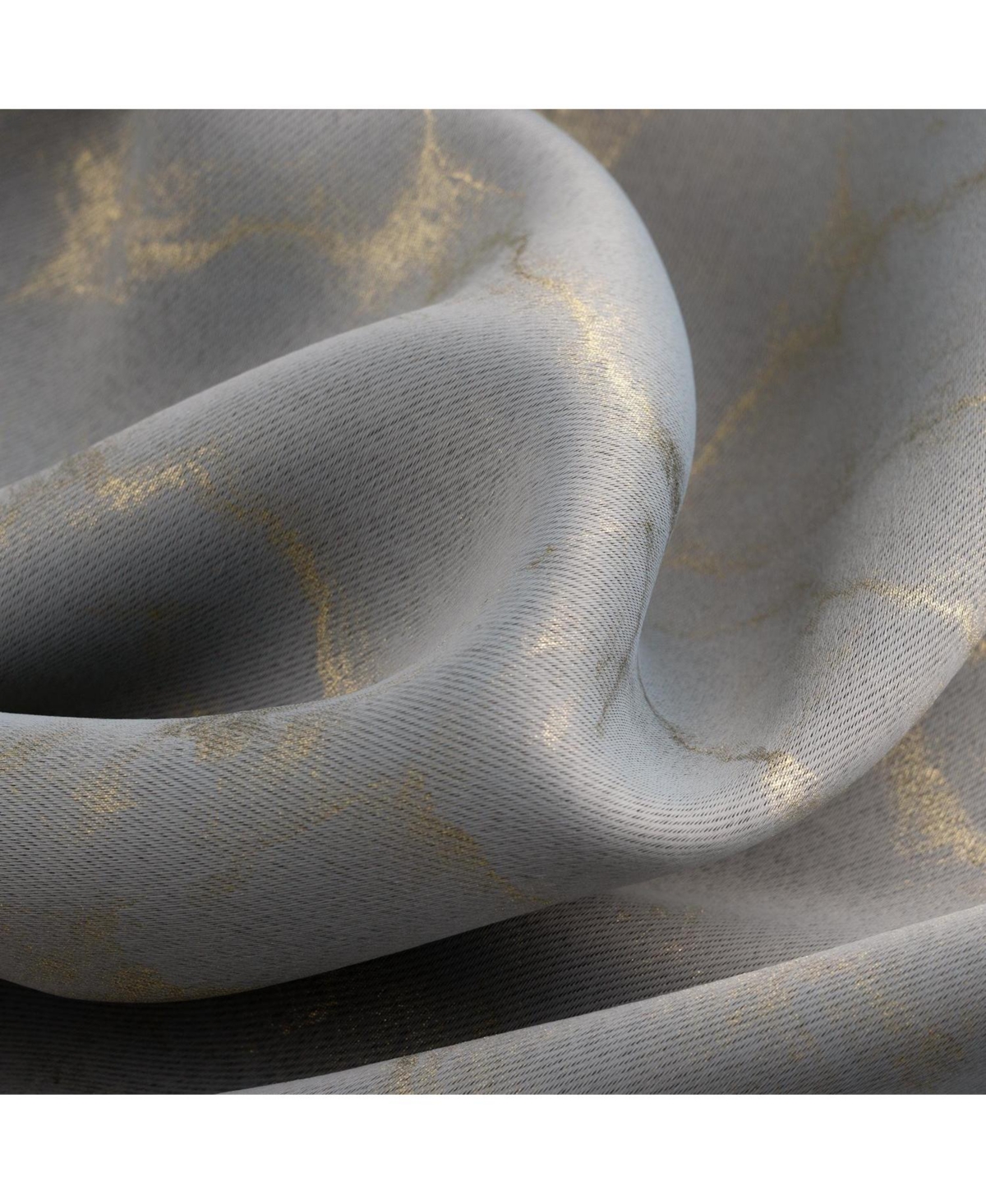 Rt Designer Collection Heidi Halo Foil Blackout Luxurious Decorative Grommet Curtain Panel 54" x 90" Silver