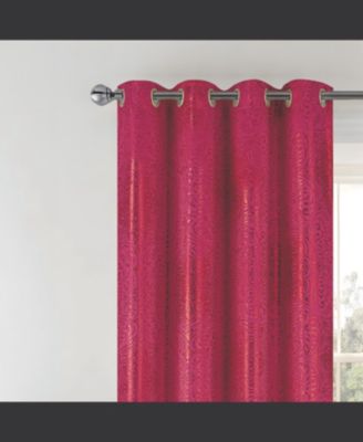 RT Designer Collection Helena Halo Foil Blackout Luxurious Decorative Grommet Curtain Panel 54" x 90" Red