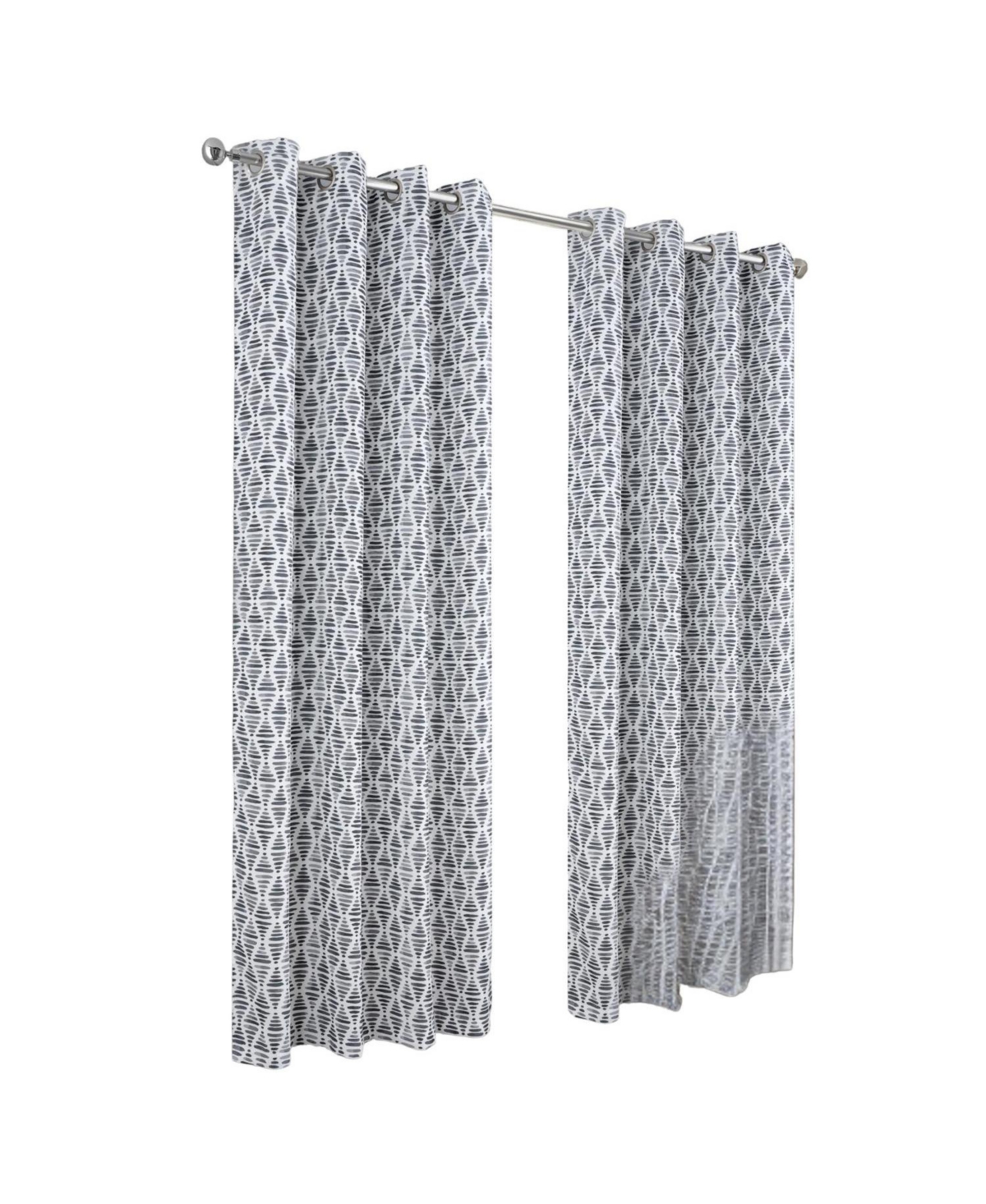 Rt Designer Collection Justice Printed Blackout Luxurious Decorative Grommet Curtain Panel 54" x 95" Grey