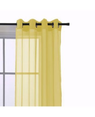 Cara One Sheer Grommet Light Filtering Curtain Panel 54" x 90" Neon Yellow