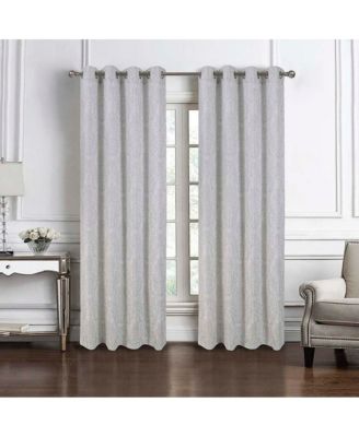 Bridgeport Jacquard High Quality Light Filtering Grommet Curtain Panel 54" x 90" Silver