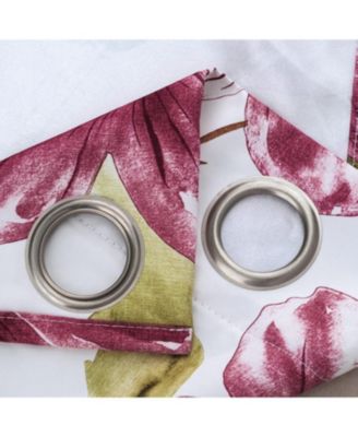 RT Designer Collection April Printed Blackout Luxurious Decorative Grommet Curtain Panel 54" x 84" Burgundy