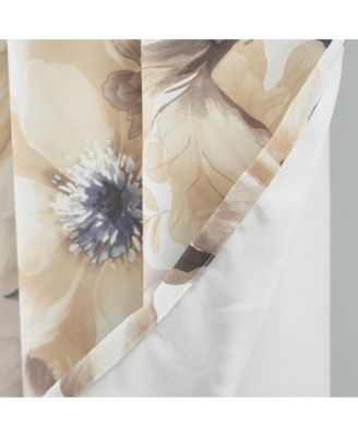 Eden Printed Blackout Grommet Window Curtain Panel 54" x 84" Taupe