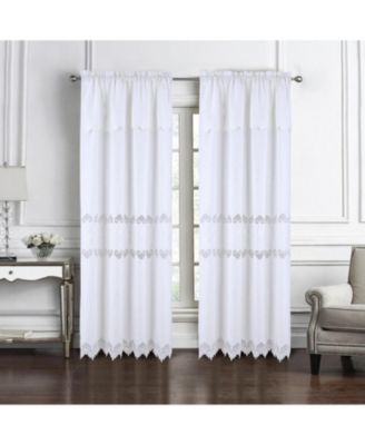 RT Designer Collection Alice Macrame Luxurious Decorative Rod Pocket Curtain Panel 54" x 84" White