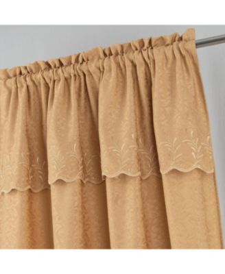 RT Designer Collection Antonia Macrame Luxurious Decorative Rod Pocket Curtain Panel 54" x 84" Gold