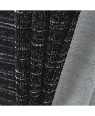 RT Designer Collection Kensington Jacquard Foam Backed Luxurious Decorative Grommet Curtain Panel 54" x 84" Black