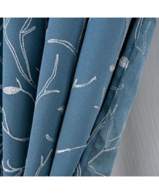 RT Designer Collection Luciana 2 Pack Embroidered Blackout Luxurious Decorative Grommet Curtain Panel