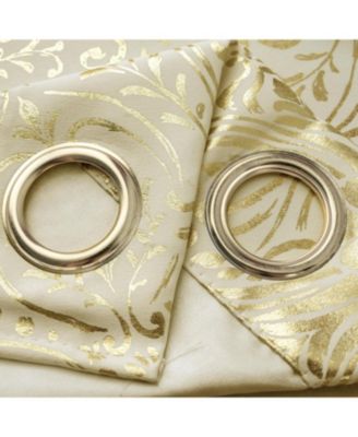 RT Designer Collection Helena Halo Foil Blackout Luxurious Decorative Grommet Curtain Panel 54" x 90" Taupe