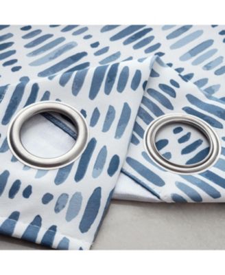 RT Designer Collection Justice Printed 2 Pack Blackout Luxurious Decorative Grommet Curtain Panel 36" x 84" Blue