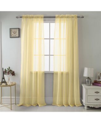 RT Designer Collection Celine Sheer Luxurious Modern Design Curtain Panel 54" x 84" Gold