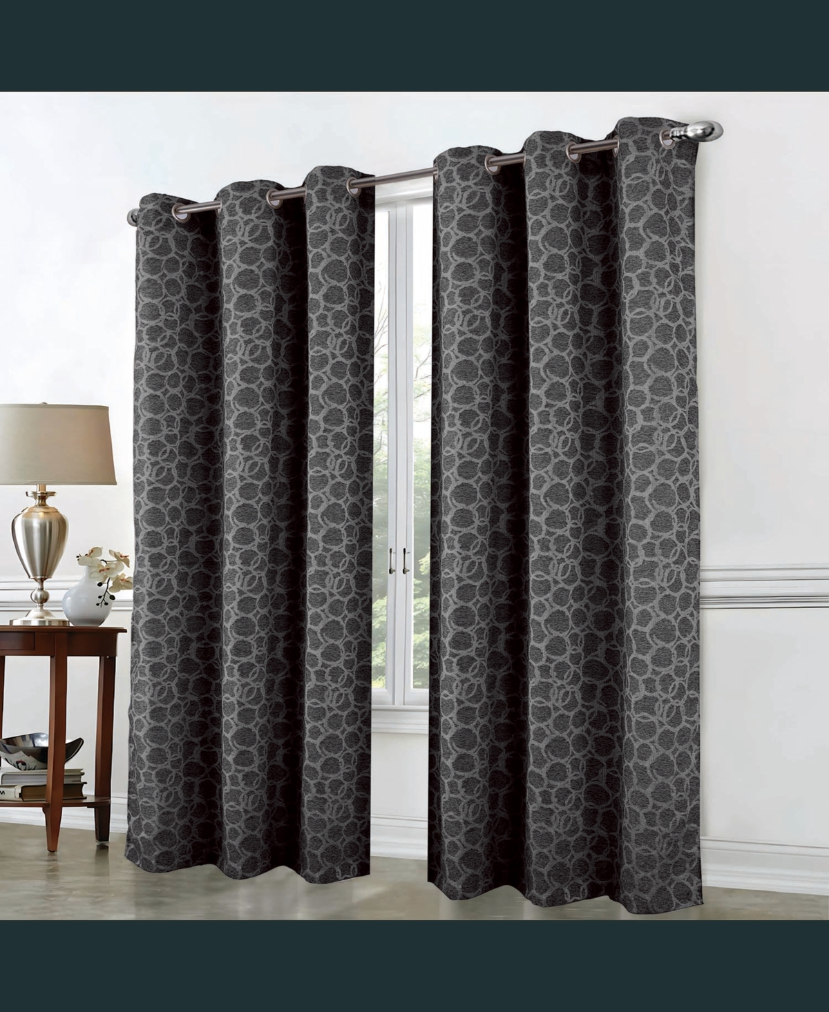 Rt Designer Collection Jasper Lurex Jacquard 2 Pack Grommet Curtain Panel 36" x 84