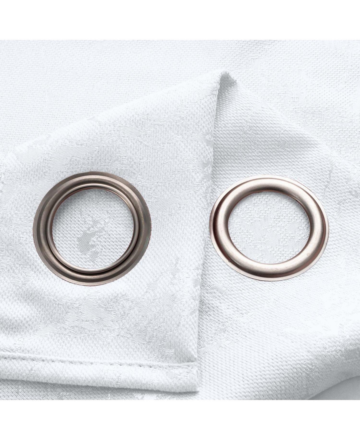 Rt Designer Collection Calypso Shimmer Jacquard 2 Pack Grommet Curtain Panel Pair 36" x 84" White