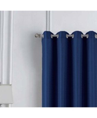 RT Designer Collection Cindy Textured 2 Pack Grommet Curtain Panel 36" x 84" Navy Blue