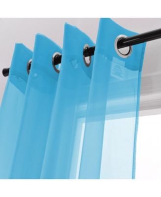 Cara Grommet Curtain Panel for Windows 54" x 84" Neon Blue