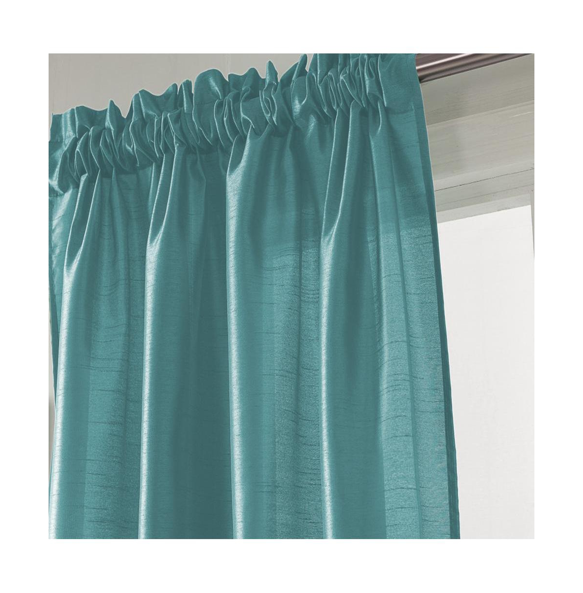 Rt Designers Collection Nikki Premium Rod Pocket Curtain Panel 54" x 95" Teal