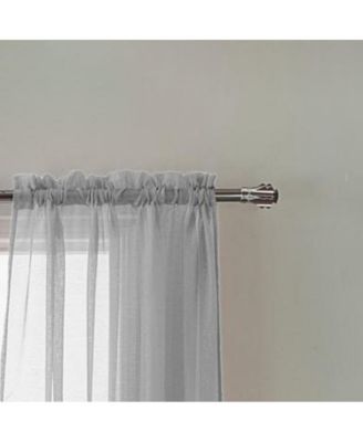 Olivia Gray Celine Sophisticated Sheer Curtain Panel 55" x 90" - Charcoal