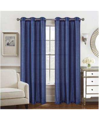 RT Designer Collection Nancy Grommet Luxurious Modern Design Curtain Panel 54" x 95" Navy Blue