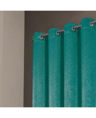 RT Designers Nellie Embossed Blackout Grommet Panel - 52x84", Teal