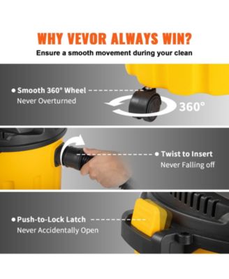 Wet Dry Vac, 2.6 Gal 2.5 Peak HP, 3-in-1 Portable Shop Vacuum with Blower & Attachment Storage, Ideal for Floor, Upholstery & Car Cleaning