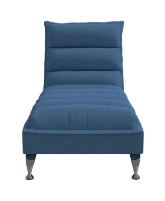 Chaise Lounge Blue Fabric (100% polyester), Plywood, Chromed Steel