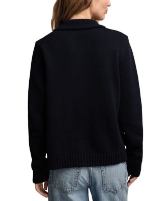 Women's Collared Button-Up Cardigan Sweater