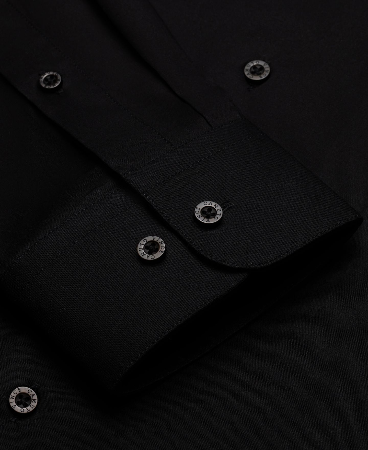 Мужская рубашка Vince Camuto Solid Slim-Fit Dress Shirt, цвет: Чёрный однотонный — фото 5