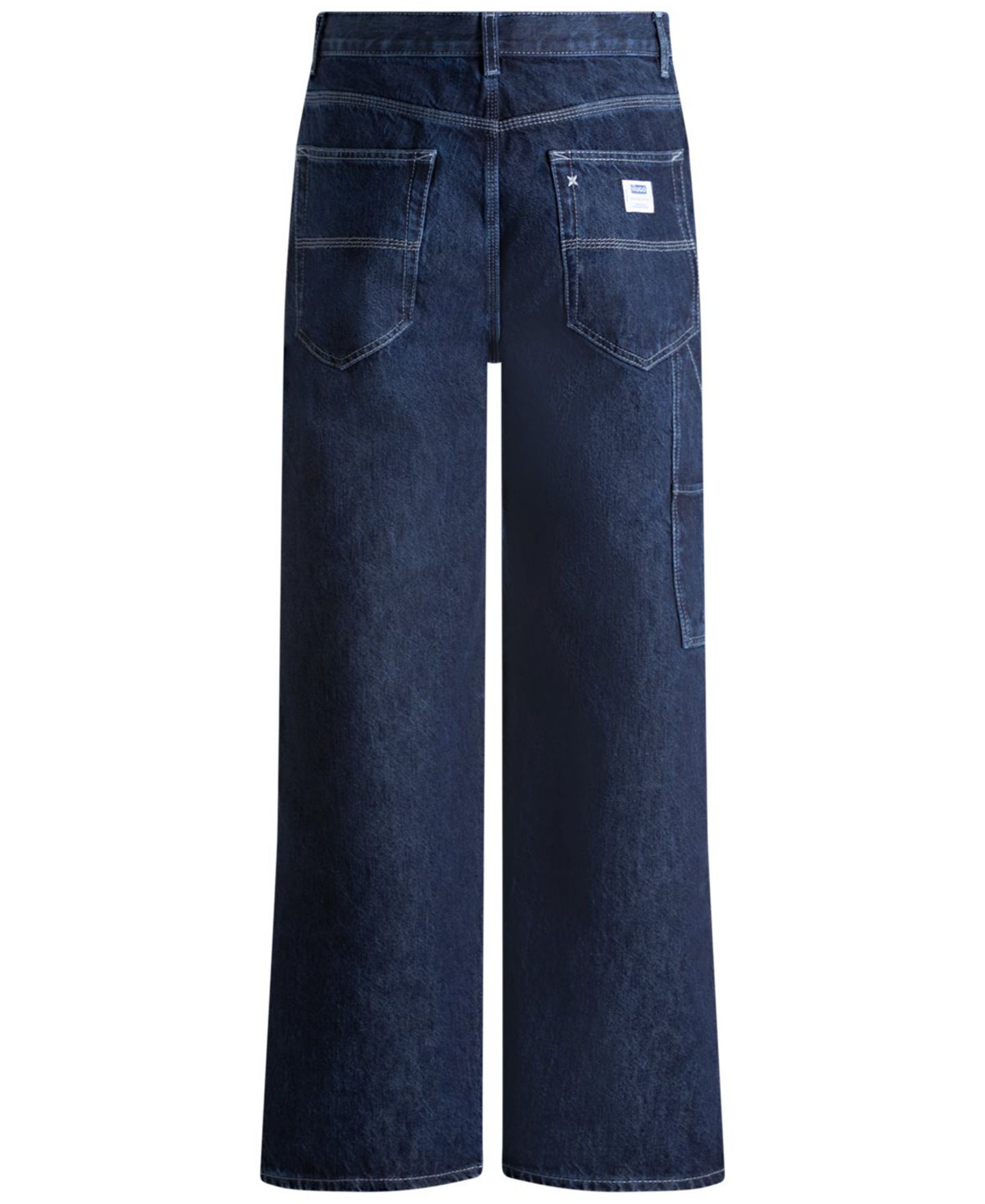 Мужские джинсы Hugo Boss Straight-Fit Carpenter, цвет: Тёмный синий варёный — фото 2