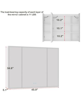 Bathroom Cabinet with Mirror Doors, Wall-Mounted Mirror Cabinet with Storage
