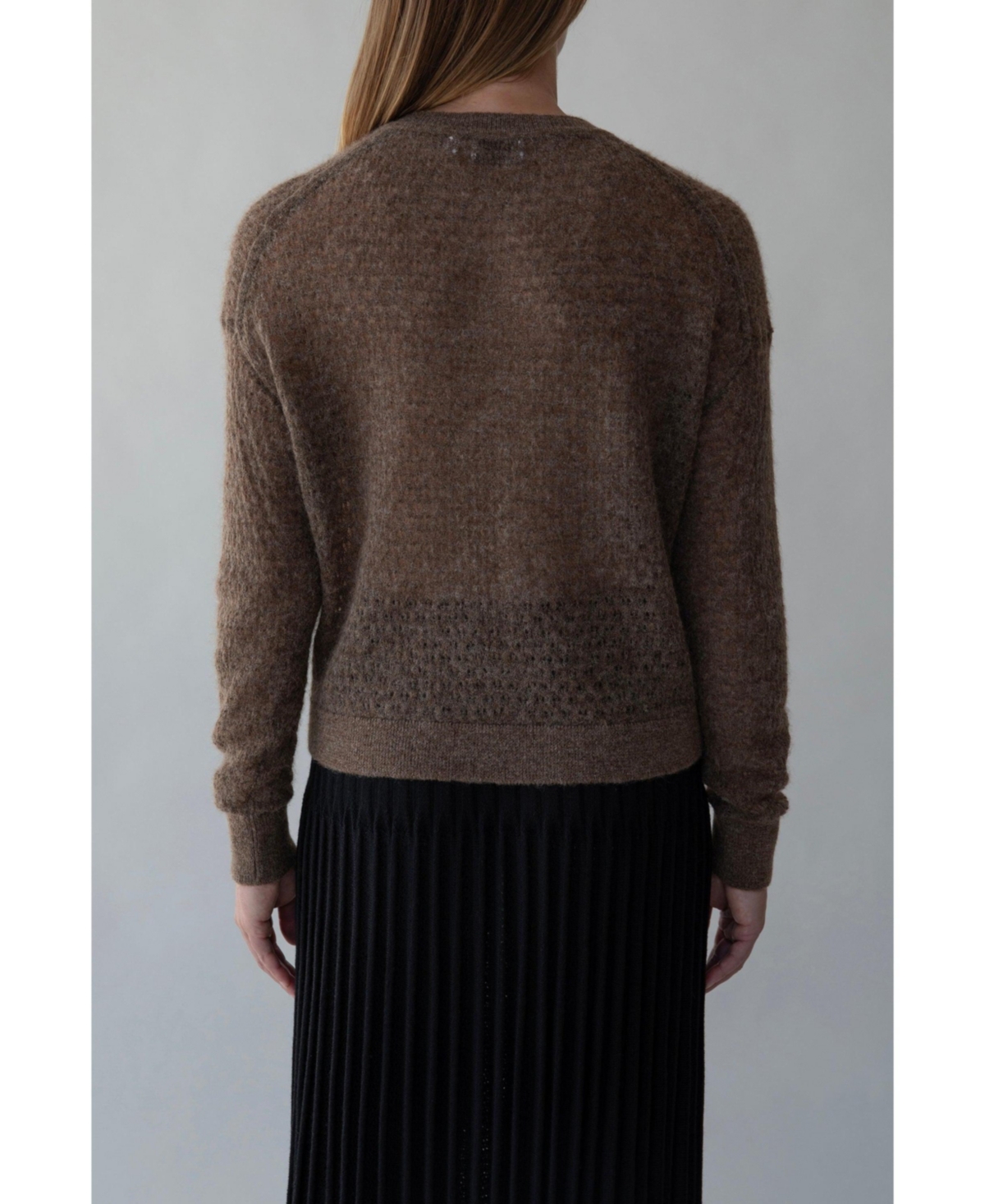 Sskein Women's Lacey Pointelle Pullover Sweater